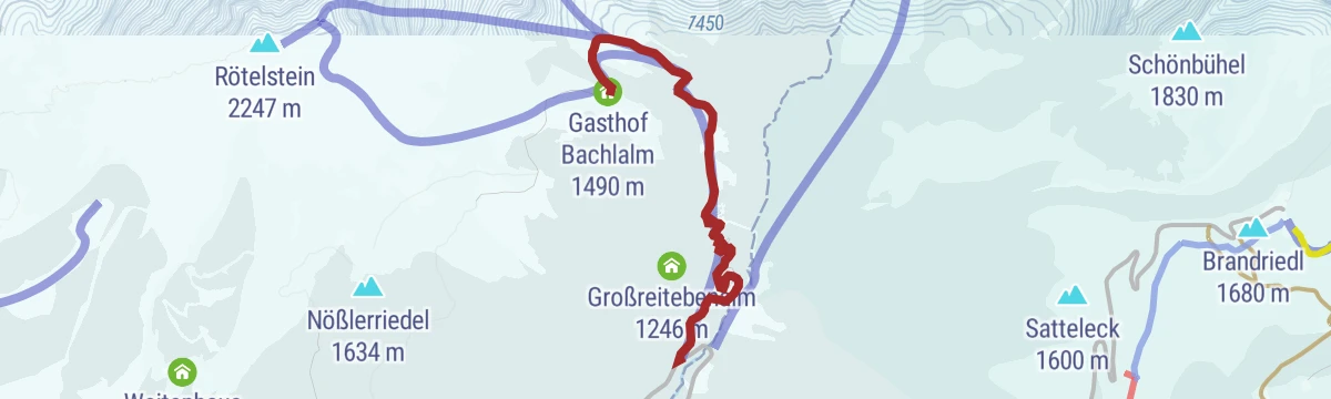 Route map: Backcountry Skitour Bachlalm